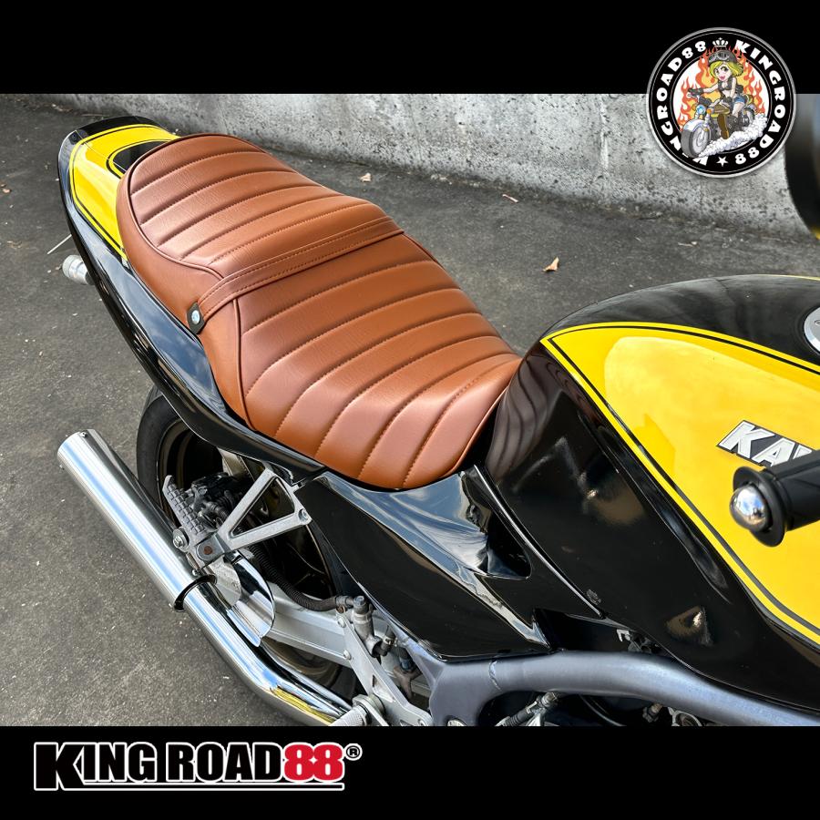 カワサキ バリオス1 ZR250A KingRoad88 タックロールシート ブラウン