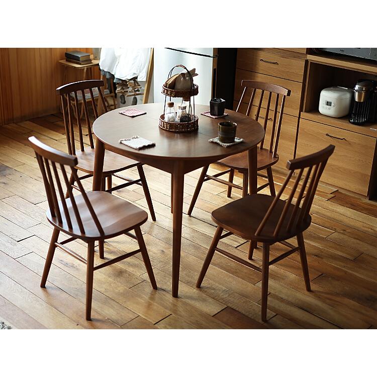 円形 伸長式ダイニングテーブル Rizn(リズン) ブラウンタイプ 伸長式