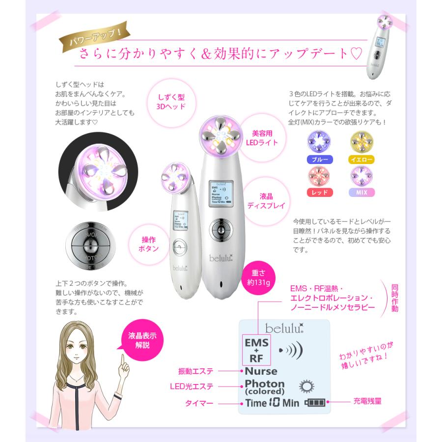 belulu 美顔器 EMS リフトアップ効果 シミ取り / RF美顔器【美ルルNEW