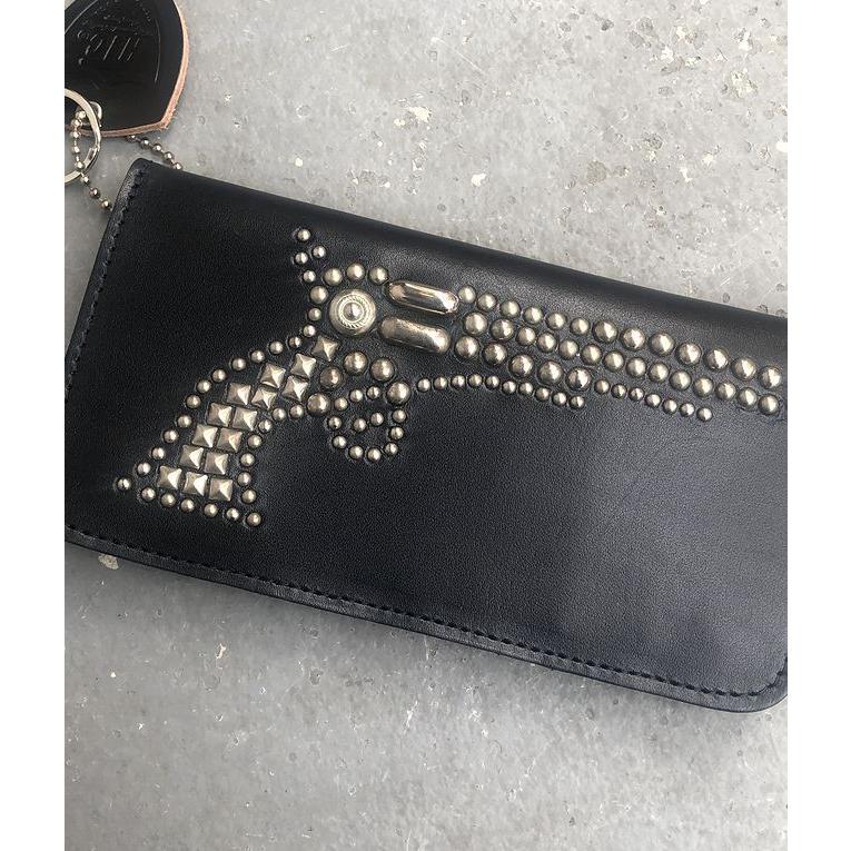 HTC コルト 拳銃 ピストル スタッズ ウォレット ロング ブラック