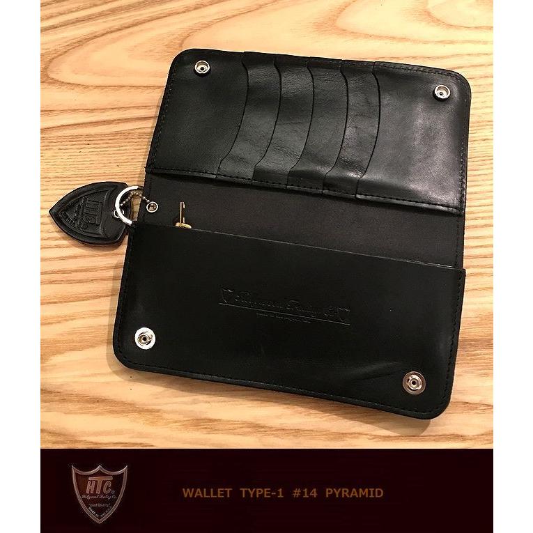 HTC HTC 14 ピラミッド スタッズウォレット 長財布 Type-1 ブラック