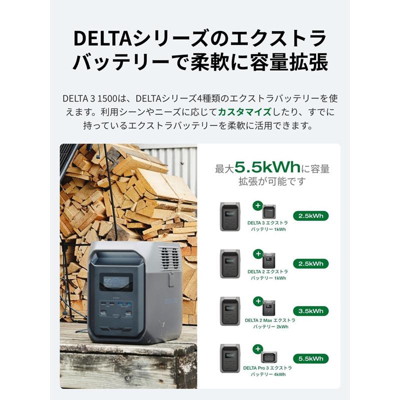 EcoFlow（エコフロー） ポータブル電源 DELTA 3 1500 EFDELTA1500-JP-B
