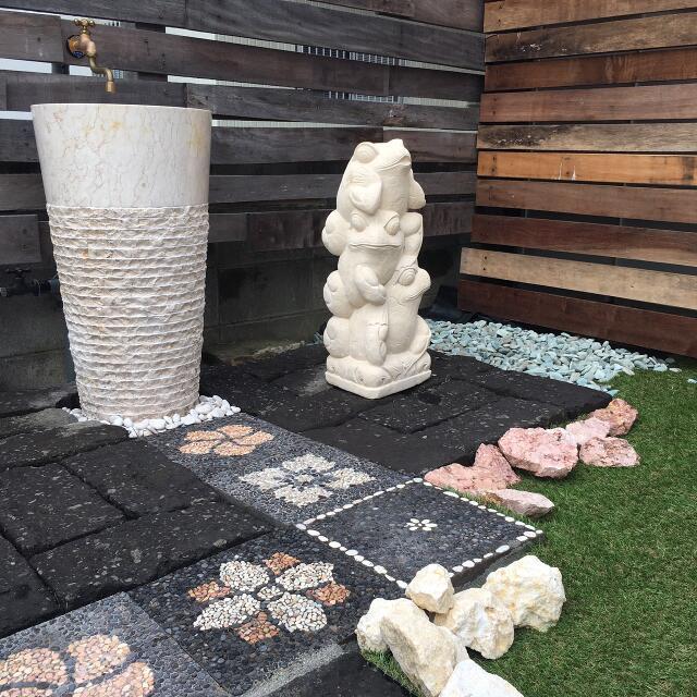 クロボカン 自然石 180×380mm 溶岩石 バリ アジアン ガーデン