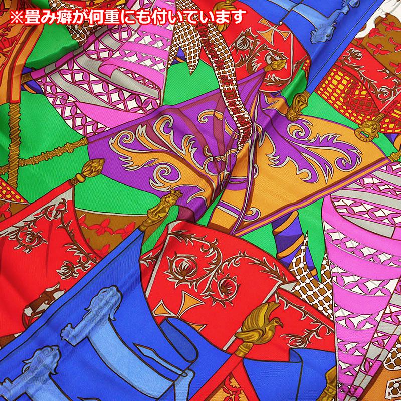 HERMES（エルメス） カレ90 「Etendards et Bonnieres (旗)」 グリーン