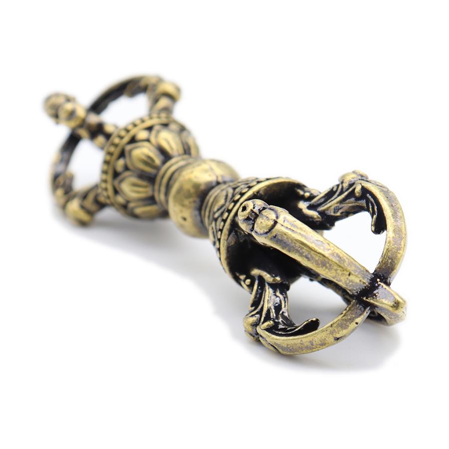 黄銅製仏具 法器 五鈷杵 金剛杵 9cm 金属製 降魔杵 真鍮 密教法具 仏教