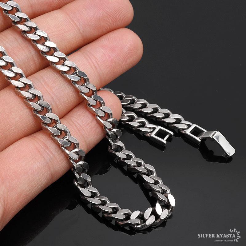 シルバー925 喜平チェーン ネックレス 幅6mm 45cm 喜平ネックレス 太め