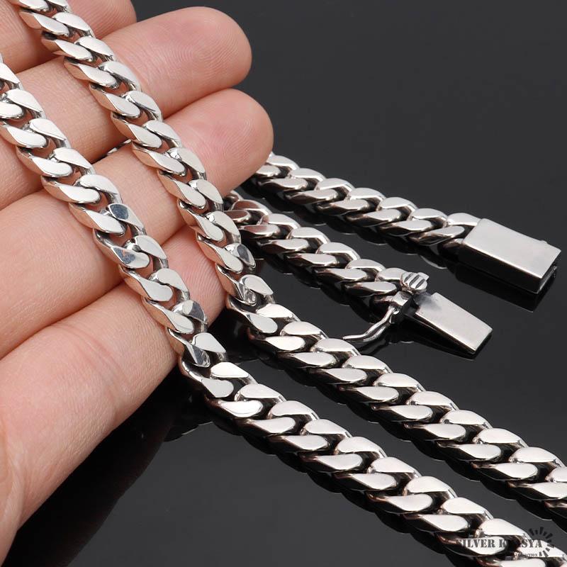 シルバー925 喜平チェーン ネックレス 幅8mm 45cm 喜平ネックレス 太め
