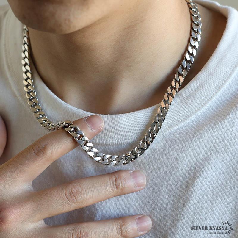 シルバー925 喜平チェーン ネックレス 幅8mm 50cm 喜平ネックレス 太め