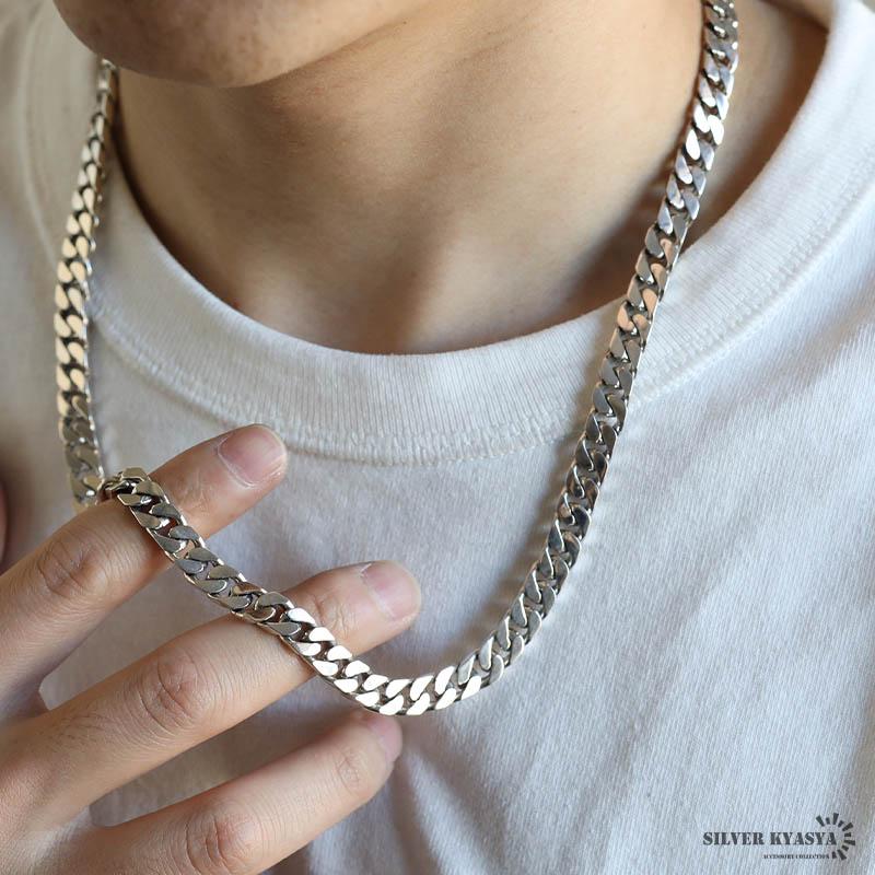 シルバー925 喜平チェーン ネックレス 幅8mm 60cm 喜平ネックレス 太め
