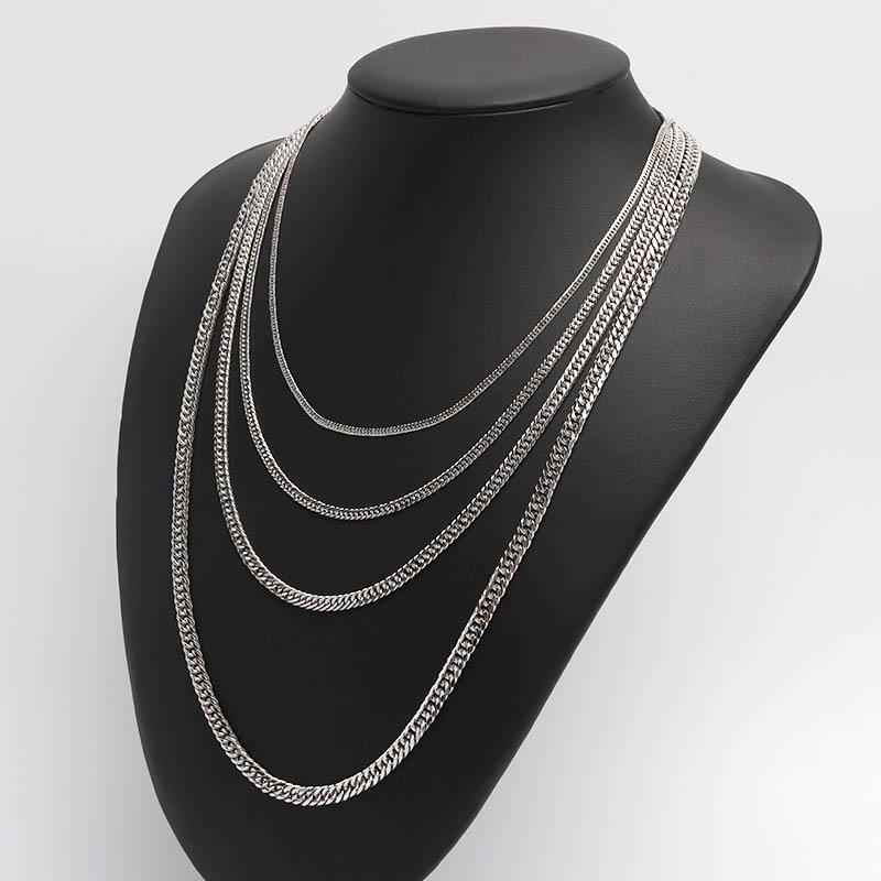 シルバー925 ダブル喜平チェーン ネックレス 幅3mm 50cm 喜平