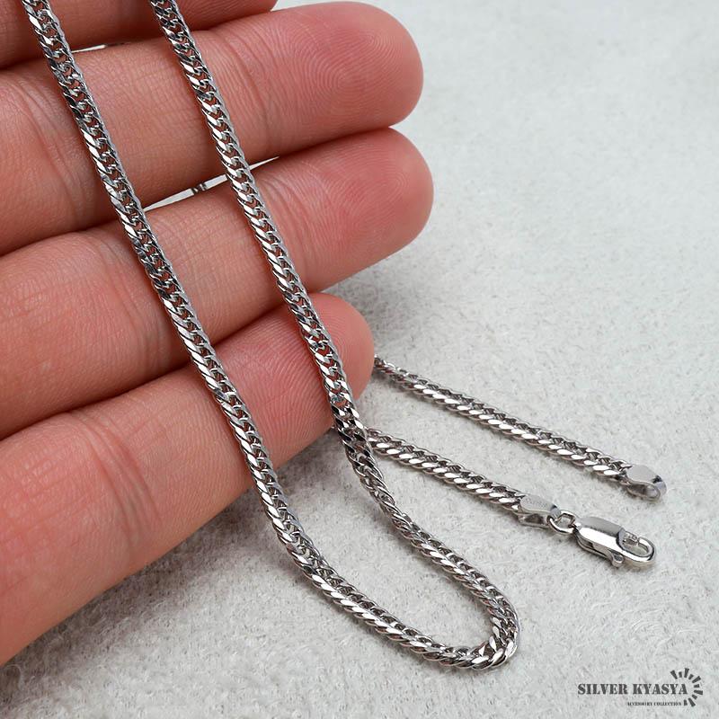 シルバー925 ダブル喜平チェーン ネックレス 幅3mm 60cm 喜平