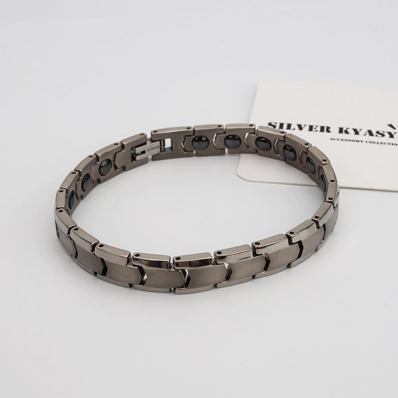 純チタン 磁気ブレスレット シルバー Titanium チタンブレスレット