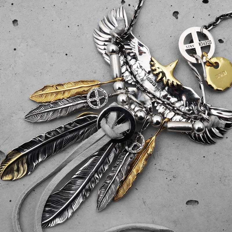 BFF ブランド イーグルネックレス メンズ ネックレス シルバー925 本革