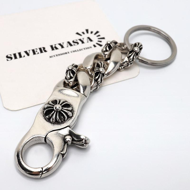 クロスキーリング キーチェーン 喜平チェーン キーホルダー キーフック