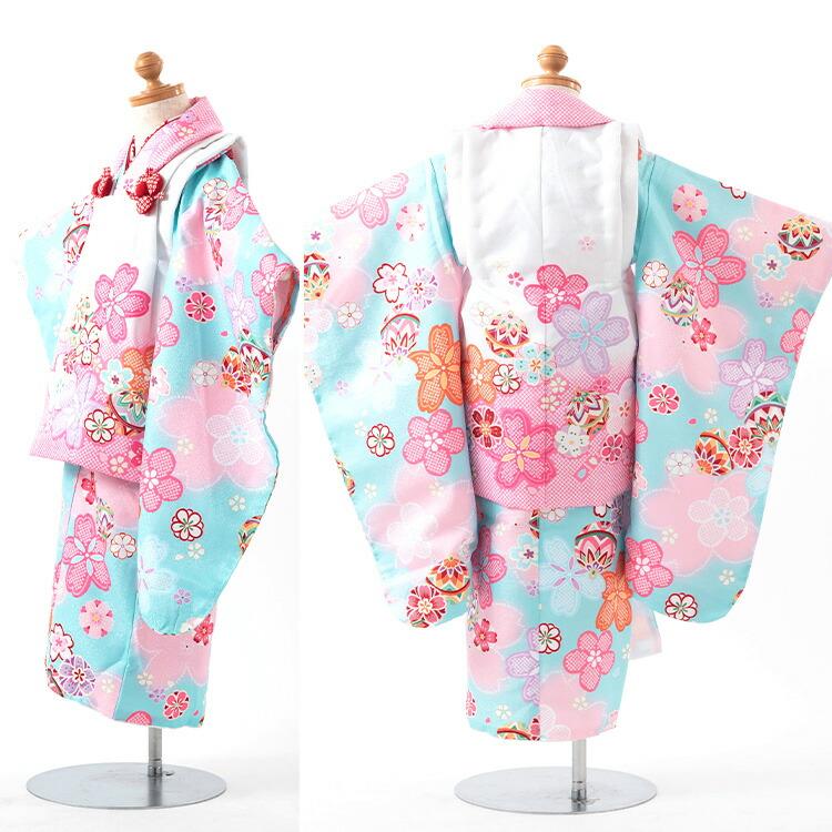 七五三 着物 3歳 被布セット 女の子9点フルセット 着付けマニュアル