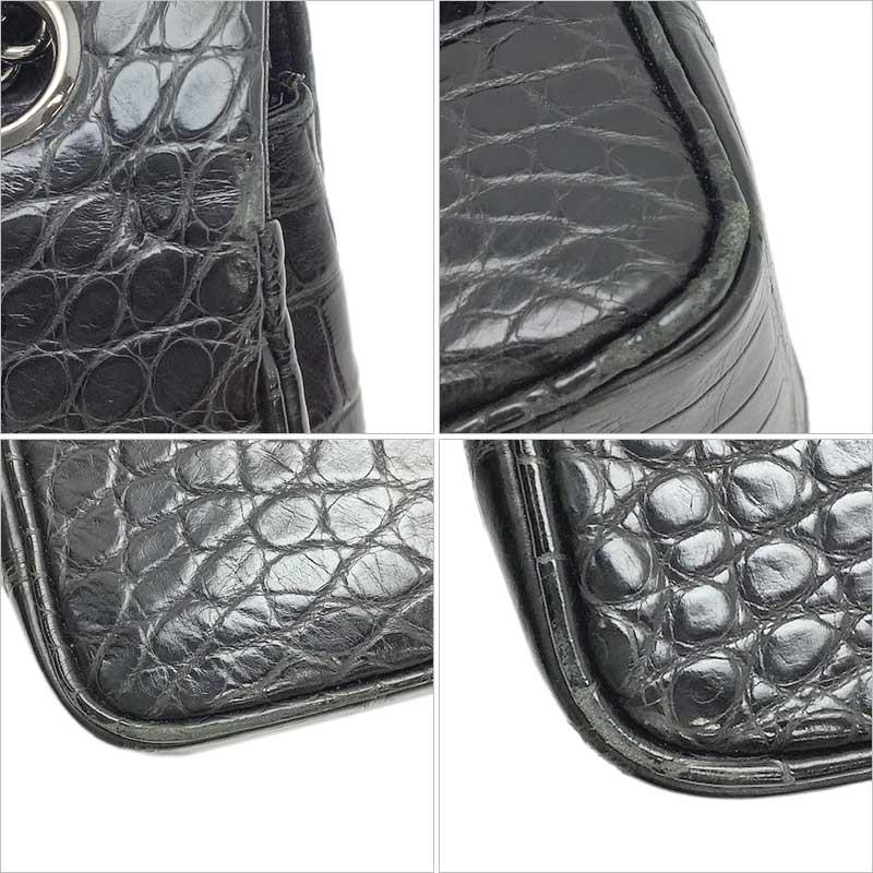 CHANEL シャネル ダブルフラップ チェーンショルダー クロコダイル