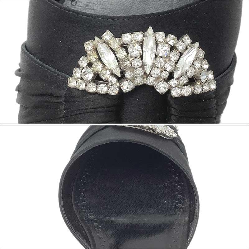 MANOLO BLAHNIK マノロブラニク パンプス サテン ブラック #36