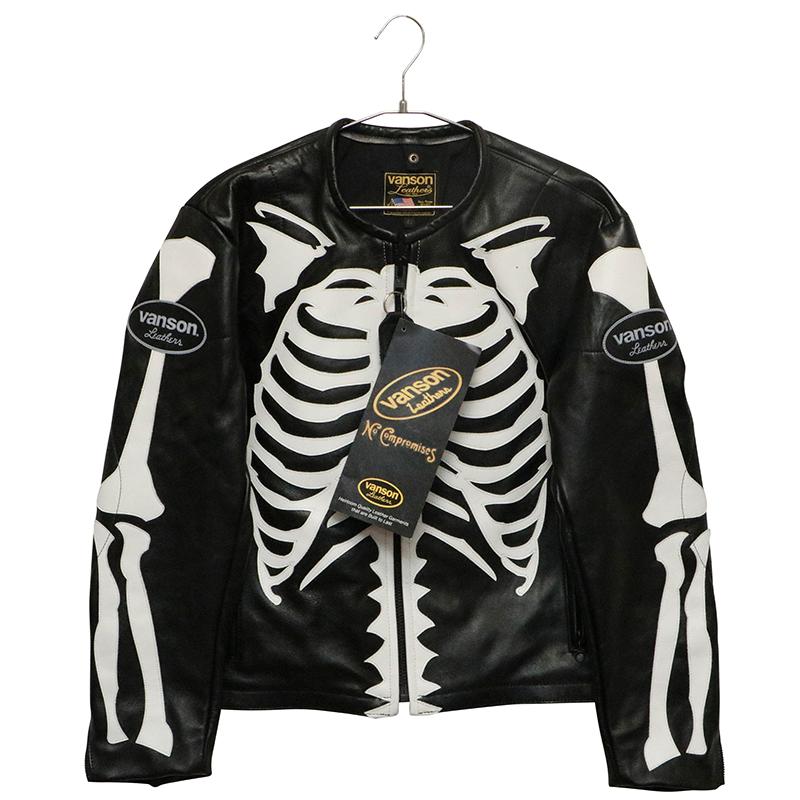 VANSON（バンソン） ボーンスカル レザー ジャケット BONEBLK ばんそん