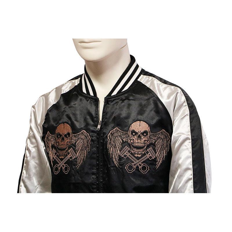 スカジャン Pilot Grove パイロットグローブ ウィングスカル 柄 刺繍