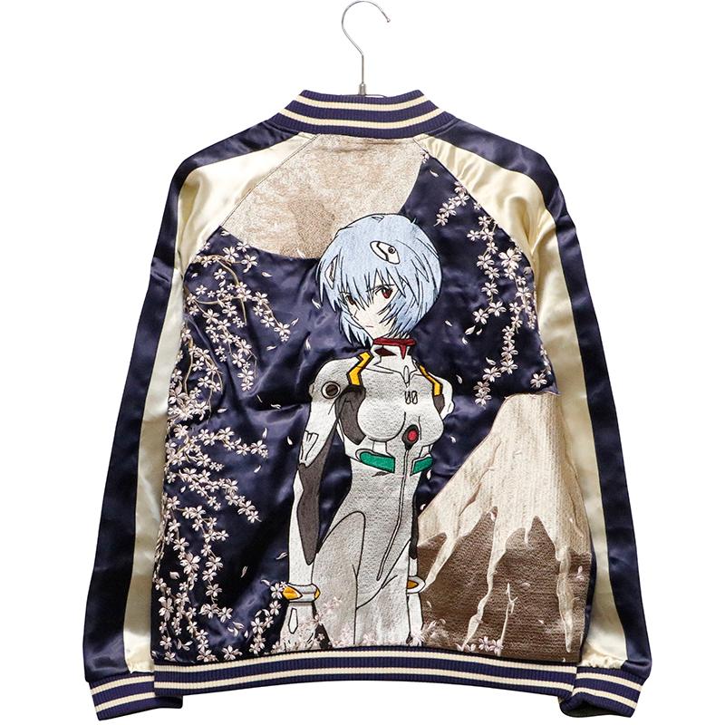 スカジャン 錦 nishiki × EVANGELION 綾波レイ 富士 桜 和柄