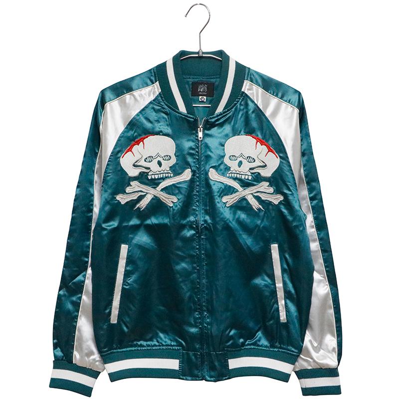 朧 スカジャン おぼろ ヴィンテージスカル 刺繍 和柄 スカジャン