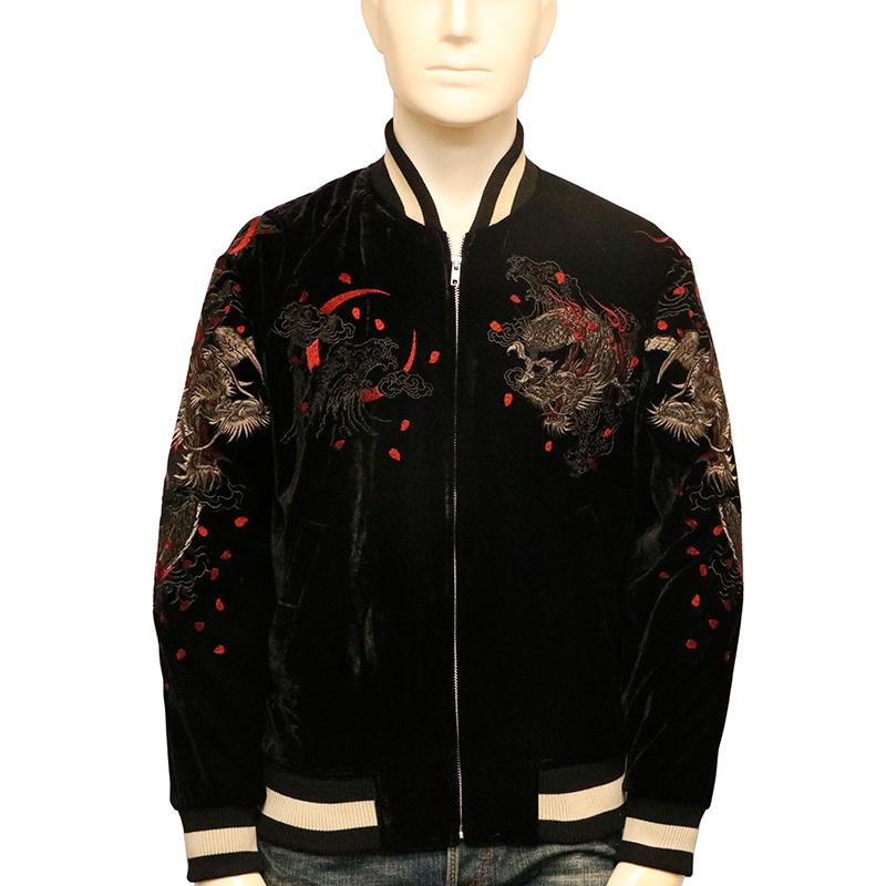 朧 おぼろ 龍 刺繍 和柄 別珍 スカジャン 9053851 和柄 和 スカジャン