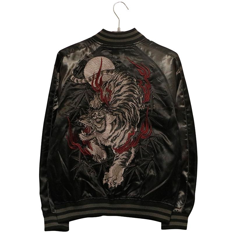 朧 おぼろ 笹虎 柄 刺繍 和柄 スカジャン 9053811 和柄 スカジャン