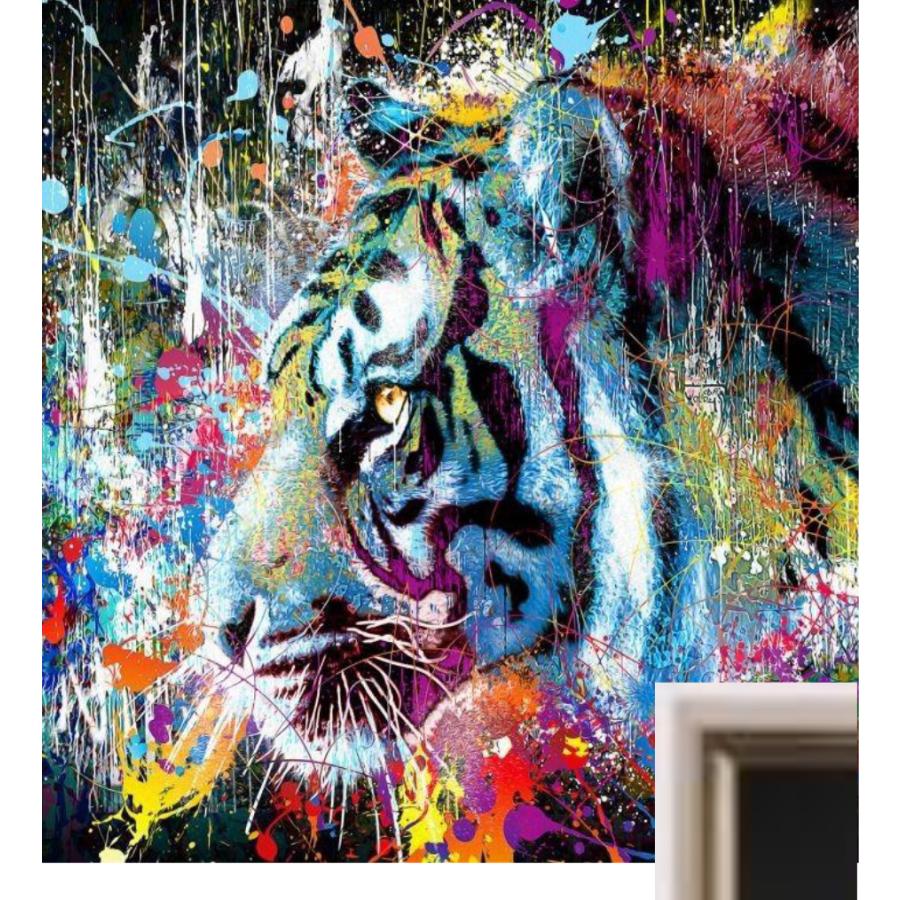 アートフレーム スプラッシュタイガー 虎 クリスタルピクチャー 額絵