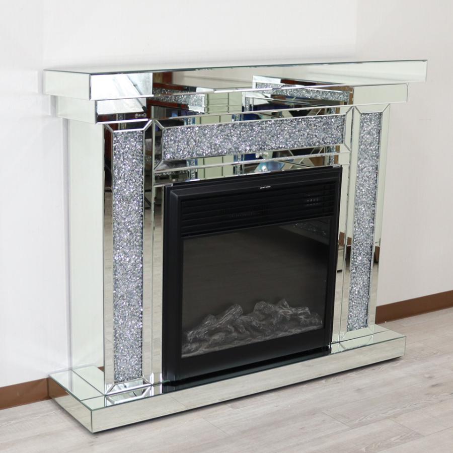 ミラー家具 マントルピース 暖炉 ディスプレイスタンド 120cm シルバー