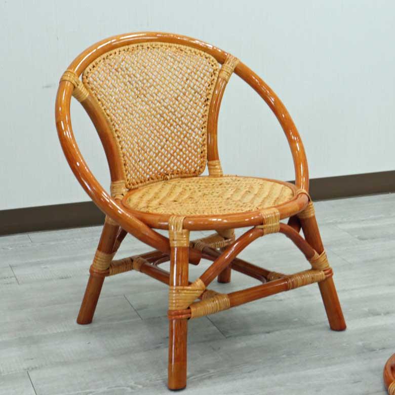 ラタン テーブル3点セット コンパクト テーブル チェア : インテリア