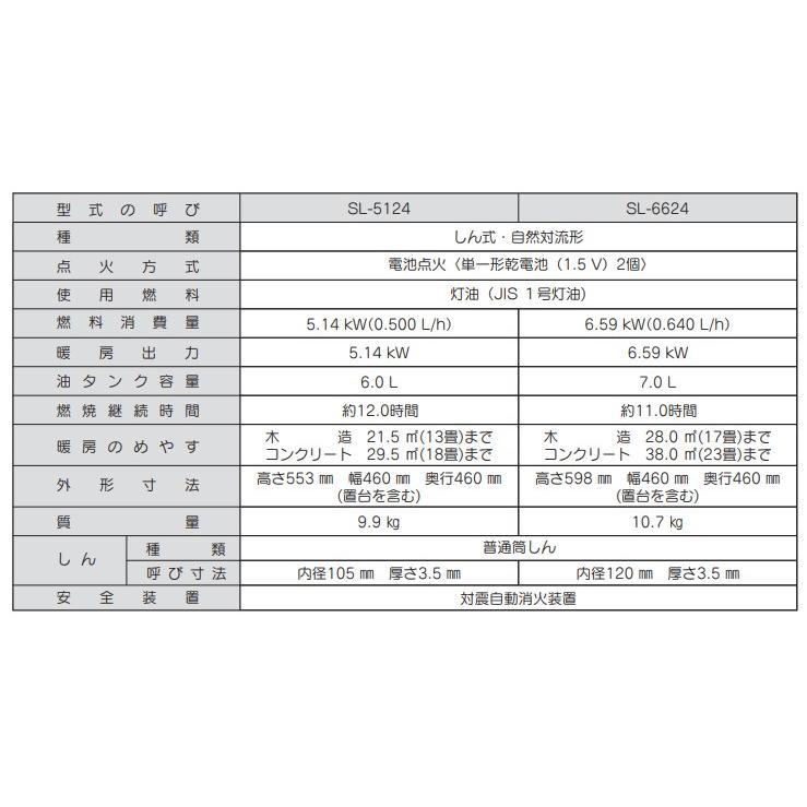 CORONA（コロナ） SL-5124 対流型石油ストーブ 13〜18畳 白 対震自動