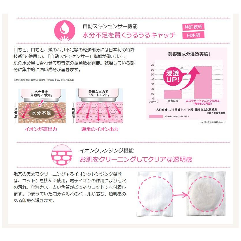 エステナードソニックローズ ROSE 本体単品【国内正規品】超音波美顔器