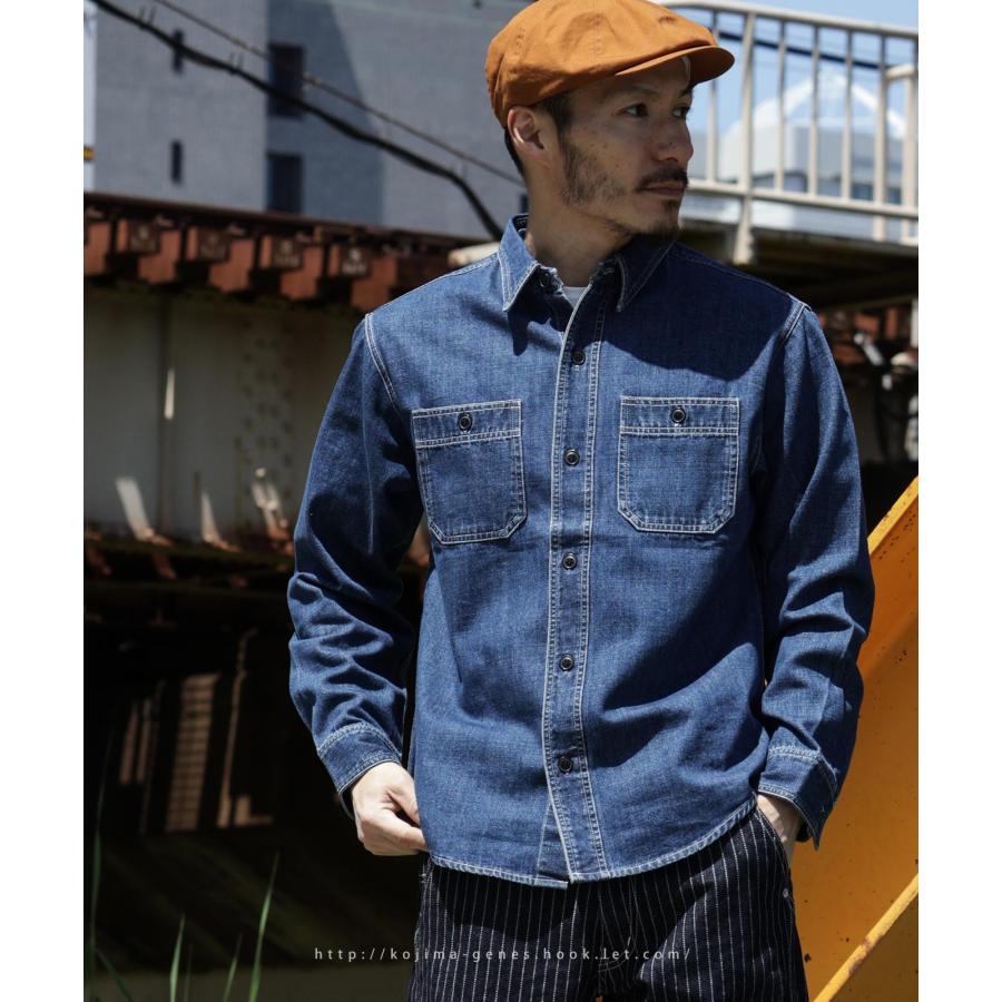 児島ジーンズ 公式通販 デニム ワークシャツ ユーズドウェル KGR by