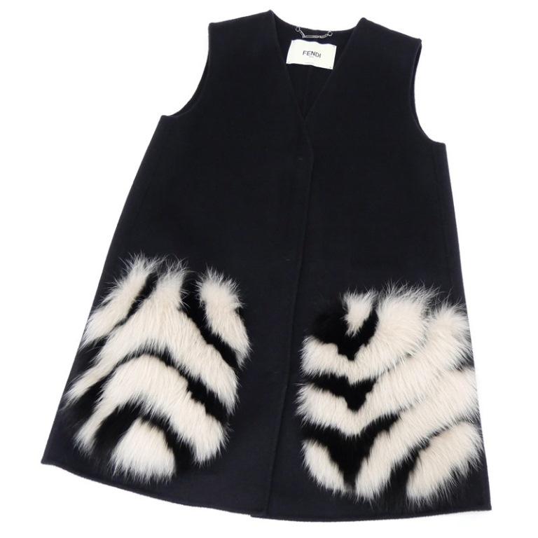 FENDI（フェンディ） ファーポケット ジレ ベスト ノースリーブコート