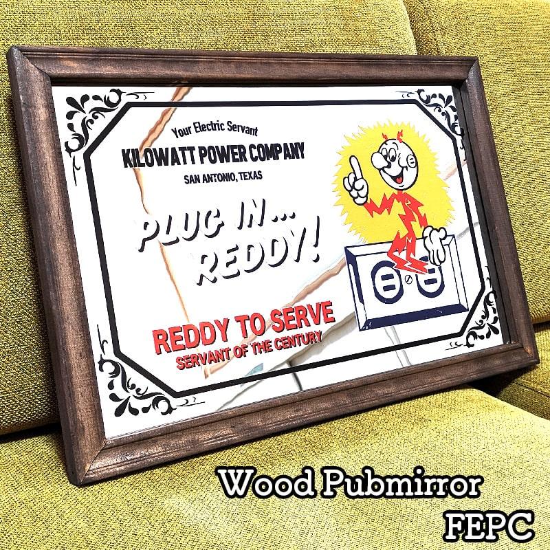 パブミラー 木製 レディキロワット アメリカン 雑貨 鏡 FEPC