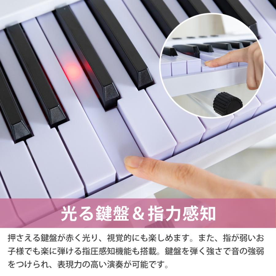 電子ピアノ 88鍵盤 折りたたみ 鍵盤光る スリムボディ 充電可能