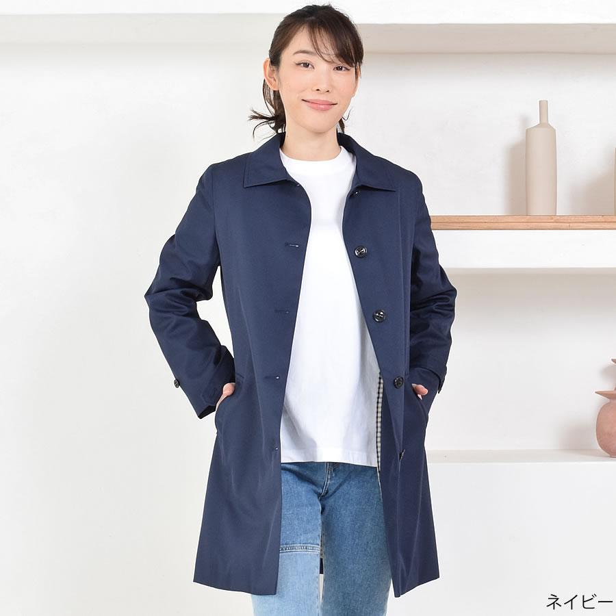 Merfirge 爆買 ステンカラーコート 裏地 チェック柄 【花粉対策・弱撥