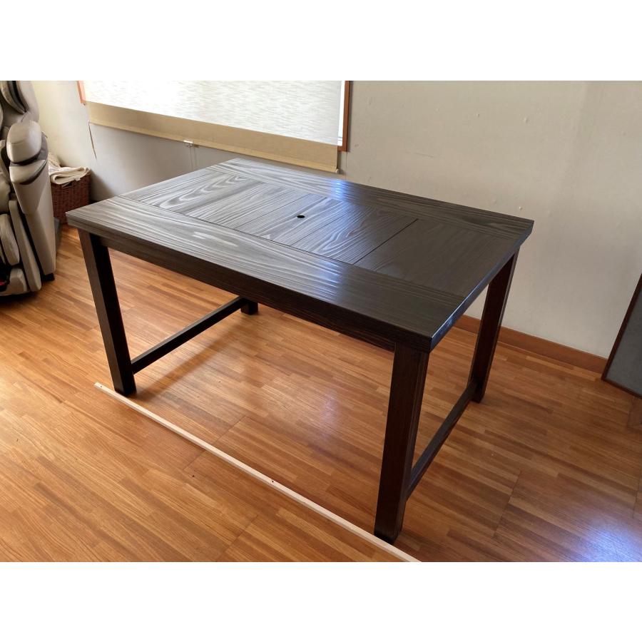 灰 五徳セット】ダイニング囲炉裏テーブル 3点セット 1200X800X700mm