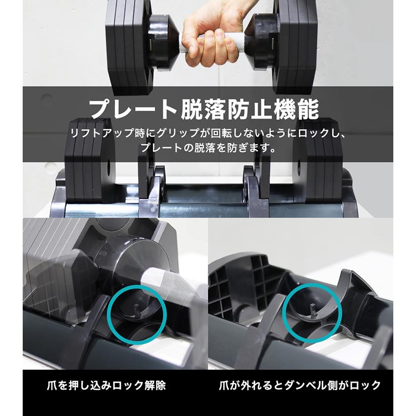 HAIGE（ハイガー） 可変式ダンベル【36kg×2個セット】ワンタッチ16段階