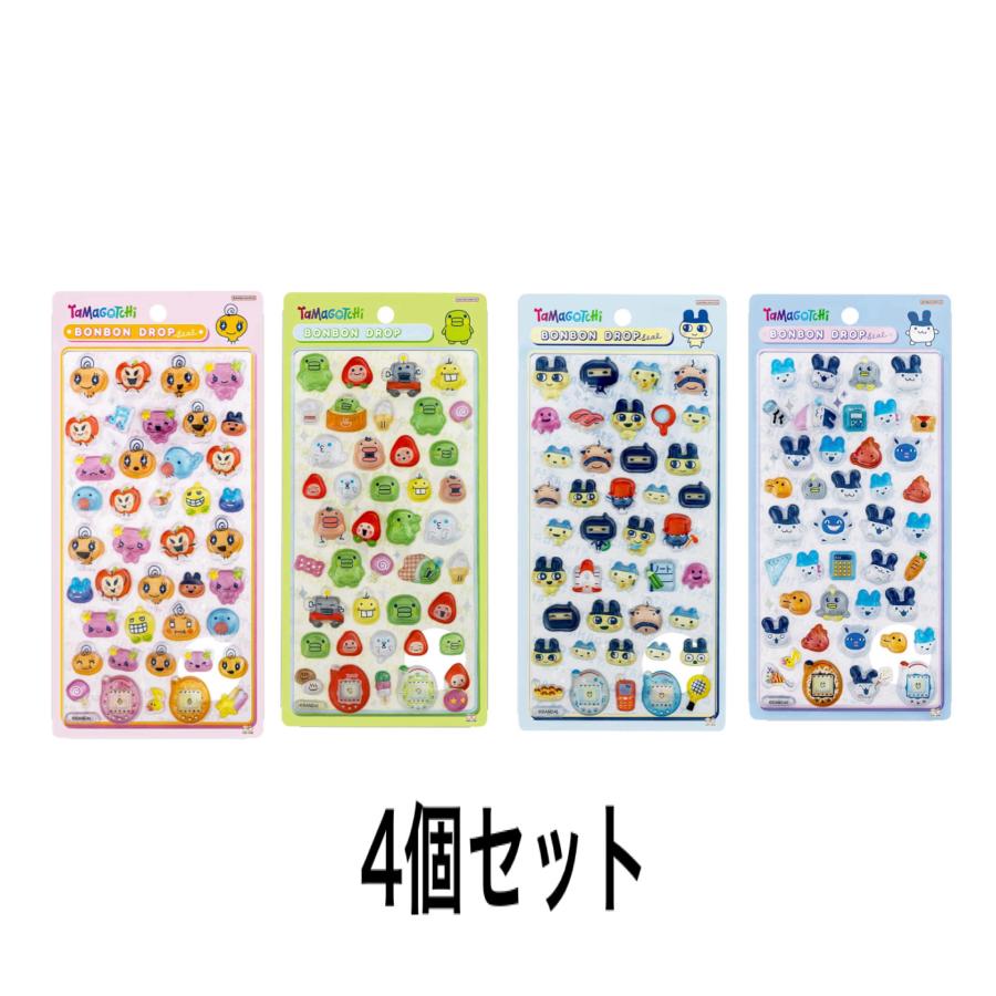 サンスター文具 ボンボンドロップシール たまごっち 4枚セット : Happy