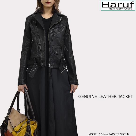 Haruf（ハルフ） レザージャケット ダブルライダースジャケット 本革