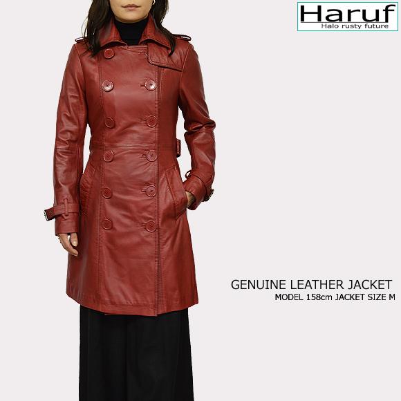 Haruf（ハルフ） レザートレンチコート レザーコート レディース 本革