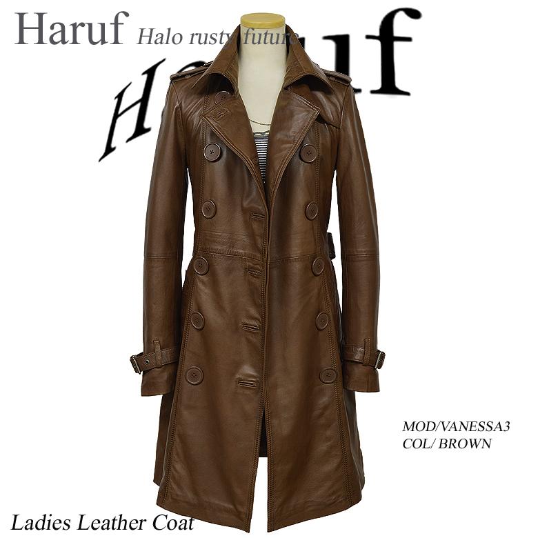 Haruf（ハルフ） レザートレンチコート レザーコート レディース 本革