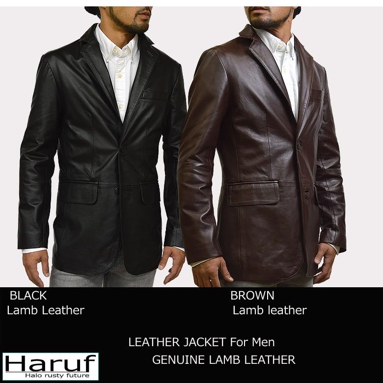 Haruf（ハルフ） レザージャケット メンズ 本革 革ジャン ラムレザー