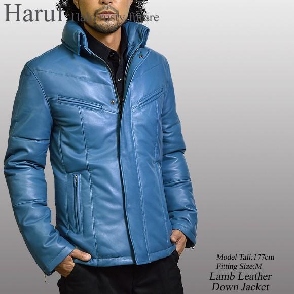 Haruf（ハルフ） レザージャケット レザーダウンジャケット メンズ 本