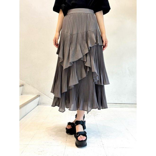 SNIDEL（スナイデル） (12%OFF) プリーツティアードスカート 24秋冬