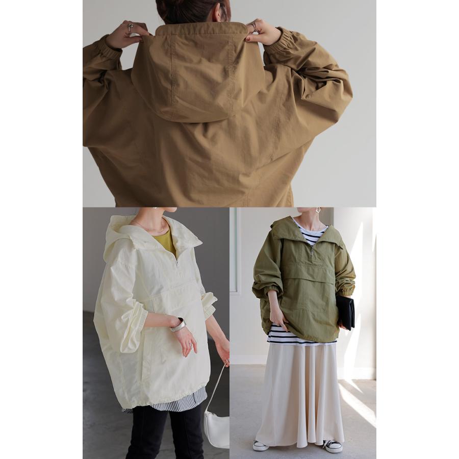 HUG.U（ハグユー） パーカー 撥水 ハーフジップ アノラック レディース