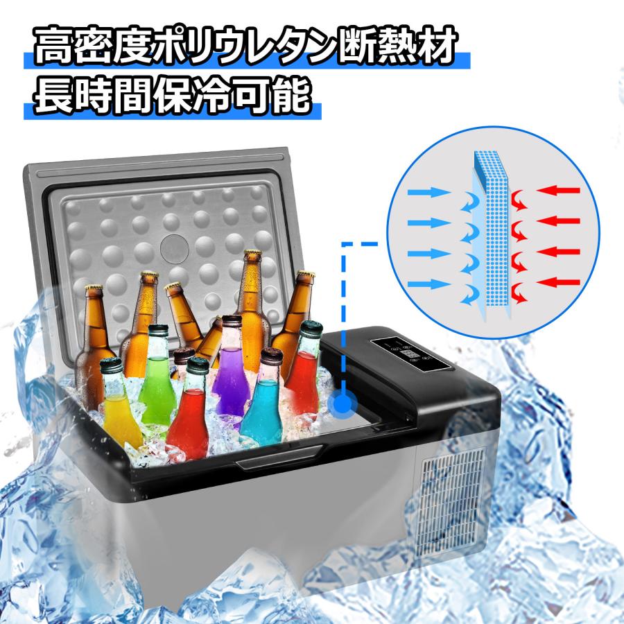 車載冷蔵冷凍庫 クーラーボックス 18L -20℃〜20℃ 急速冷凍 2WAY電源