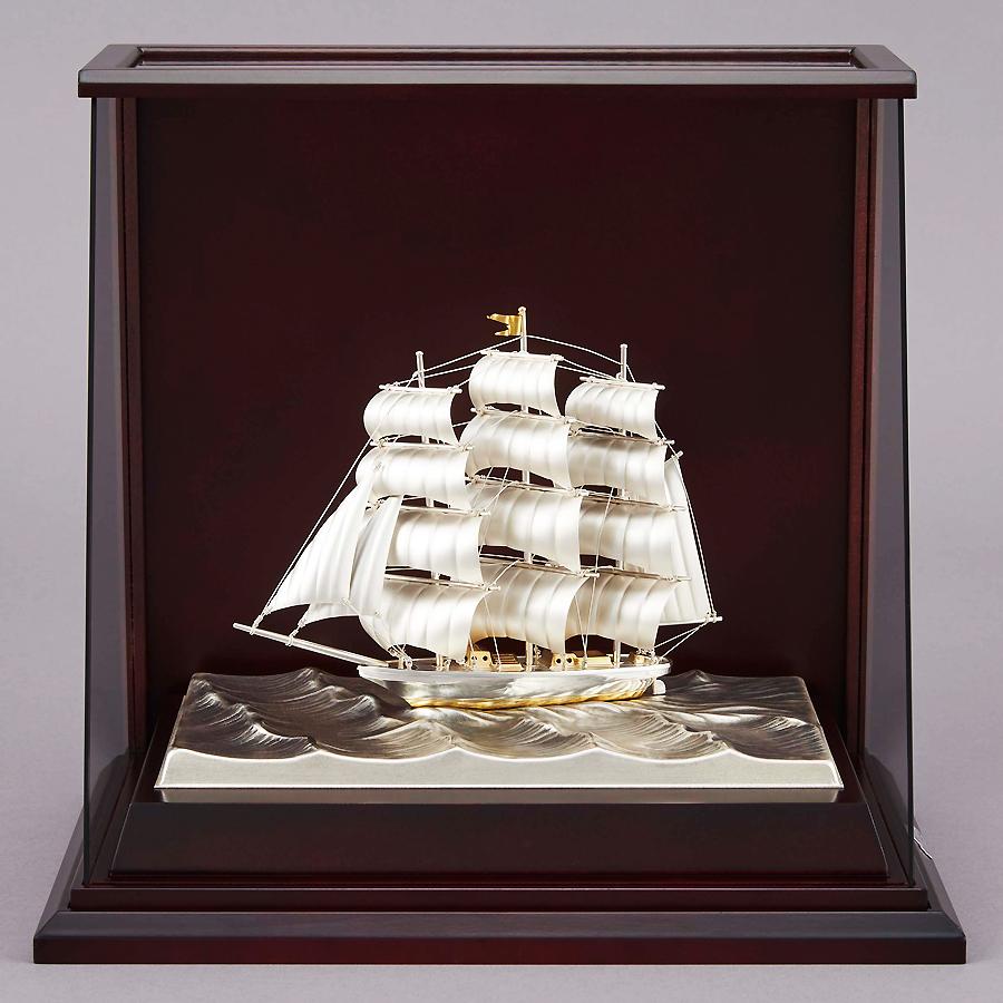 帆前船 4号｜銀製置物/スロープガラスケース : HIKARI GALLERYヤフー店