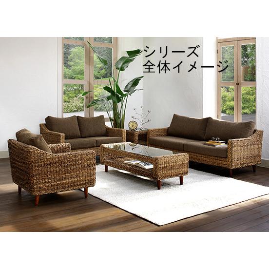 アジアン ハワイ バリ スタイル 籐 ラタンに代わる新素材 3p ソファー